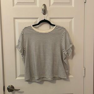 XXL White with navy stripes Old Navy top